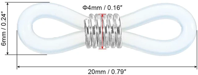 Alt view image 2 of 5 - PATIKIL Eyeglass Chain Connector, 40 Pack Adjustable Anti Slip Silicone Rubber Strap Holder Chain End Loop for Women Men Eyeglasses Sunglasses