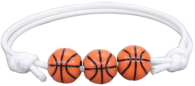 Alt view image 2 of 7 - Caiyao 8Pcs Resin Football Baseball Soccer Rugby Charm Bracelet Set Handmade Braided Rope Cord Ball Bead Bracelet for Women Men Adjustable Chain Sport Fan Outdoor Jewelry-C 8pcs