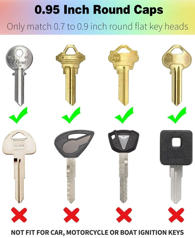 Alt view image 4 of 7 - Vibit 16 Pack Colorful Plastic Key Cap Tags and Identifier Covers, 2 Styles | Two cap styles in 8 colors help identify similar keys; soft, flexible covers slide on easily for standard flat house keys