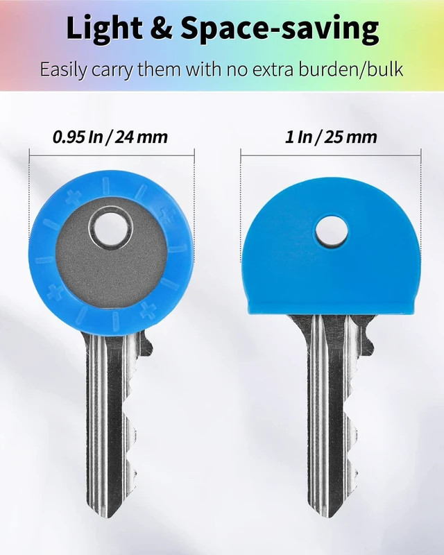 Alt view image 6 of 7 - Vibit 16 Pack Colorful Plastic Key Cap Tags and Identifier Covers, 2 Styles | Two cap styles in 8 colors help identify similar keys; soft, flexible covers slide on easily for standard flat house keys