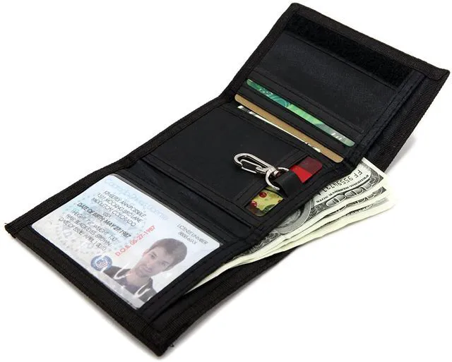 Alt view image 2 of 6 - RFID Trifold Canvas Outdoor Sports Wallet for Kids- Christmas Gifts for Boys - Front Pocket Wallet with Magic Sticker - (Camouflage)
