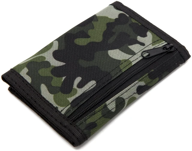 Alt view image 5 of 6 - RFID Trifold Canvas Outdoor Sports Wallet for Kids- Christmas Gifts for Boys - Front Pocket Wallet with Magic Sticker - (Camouflage)