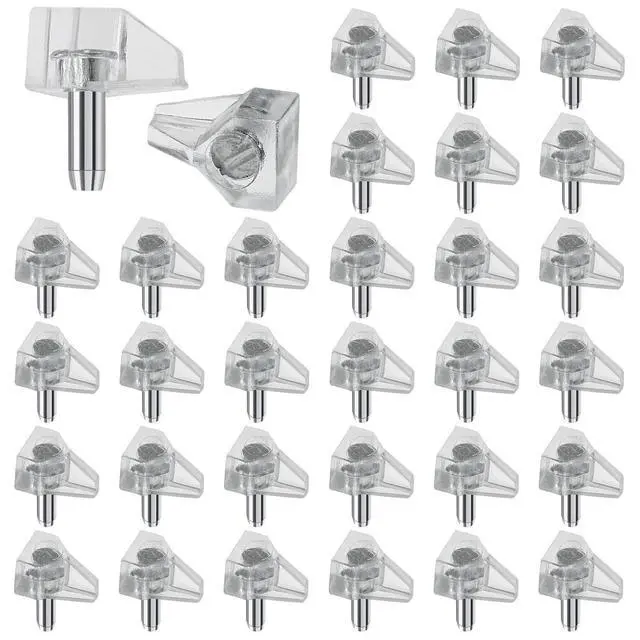 Alt view image 6 of 7 - Shelf Support Peg, Clear, 3mm / 1/8 Inch, 30pcs | Plastic Cabinet Shelf Pins, For Closet, Kitchen, Furniture, Shelves Holder Pegs