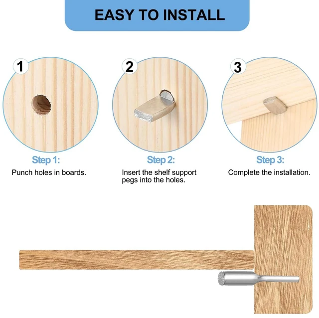 Alt view image 6 of 7 - 104PCS Shelf Pins Kitchen Cabinet, Premium 4 Styles Kitchen Cabinet Shelf Support Pins, Metal Shelf Support Pegs - Cabinet Shelf Bracket Pegs Shelf Holders Pegs for Kitchen Bookshelf Closet Furniture