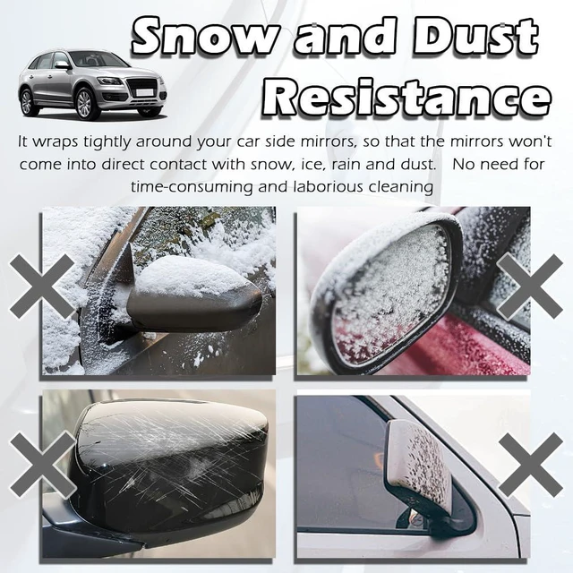 Alt view image 5 of 7 - 2PCS Car Side Mirror Covers,Drawstring Style for Snow/Dust | 210D Oxford Fabric,Winter Protection for Cars/SUVs/Trucks,Easy Drawstring Install,Exterior Accessories