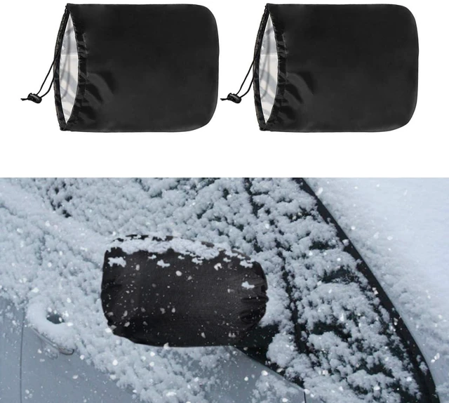 Main image of 2PCS Car Side Mirror Covers - Waterproof Snow Mirror Cover Protects from Ice Snow Frost Dew Rain Bird Poop - Silver Coated Rearview Protection Cover Winter Snowproof Accessories for Cars Trucks SUVs
