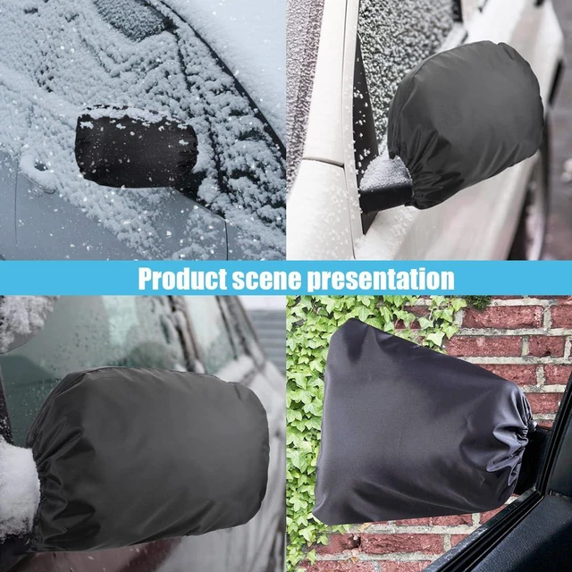 Alt view image 5 of 6 - 2PCS Car Side Mirror Covers - Waterproof Snow Mirror Cover Protects from Ice Snow Frost Dew Rain Bird Poop - Silver Coated Rearview Protection Cover Winter Snowproof Accessories for Cars Trucks SUVs