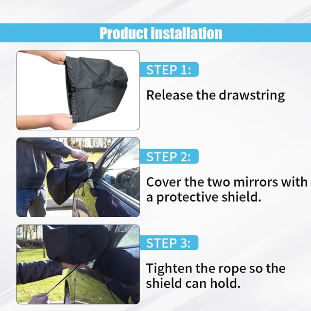 Alt view image 6 of 6 - 2PCS Car Side Mirror Covers - Waterproof Snow Mirror Cover Protects from Ice Snow Frost Dew Rain Bird Poop - Silver Coated Rearview Protection Cover Winter Snowproof Accessories for Cars Trucks SUVs