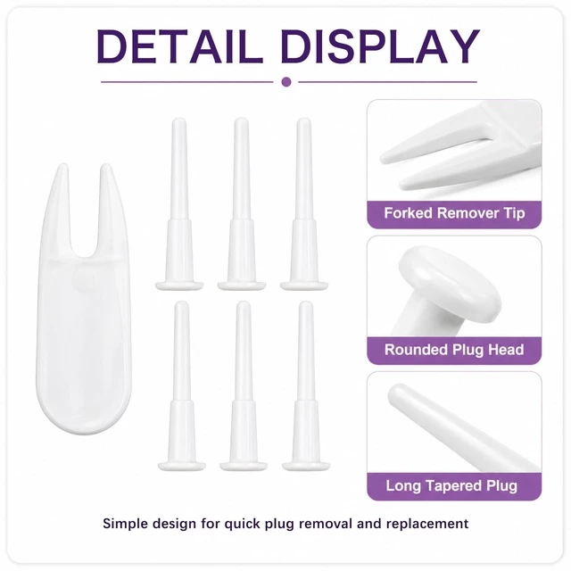 Alt view image 3 of 7 - Yoga Ball Plug Replacement Kit Exercise Ball Stopper Plugs | 6 Air Stopper Plugs With Removal Tool For Yoga Balls, Pilates Balls And Inflatable Exercise Ball Accessories Repair