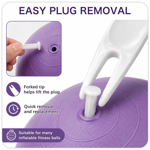 Alt view image 5 of 7 - Yoga Ball Plug Replacement Kit Exercise Ball Stopper Plugs | 6 Air Stopper Plugs With Removal Tool For Yoga Balls, Pilates Balls And Inflatable Exercise Ball Accessories Repair