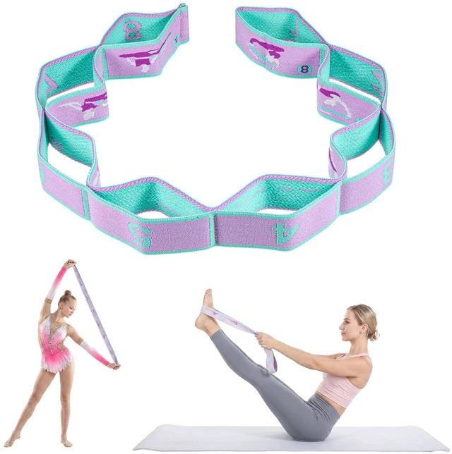 Main image of YUXIANLB Elastic Yoga Stretch Strap 8-Loop Fitness Equipment, for Women | Adjustable Stretching Gymnastic Resistance Band, Physical Flexible Therapy, Ballet Dance Stuff, Pilate Training