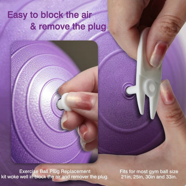 Alt view image 2 of 7 - 5 Air Stopper Plugs + 1 Remover Tool Exercise Ball Plug Replacement Kit for Yoga Balls, Bouncing Balls & Inflatable Beds
