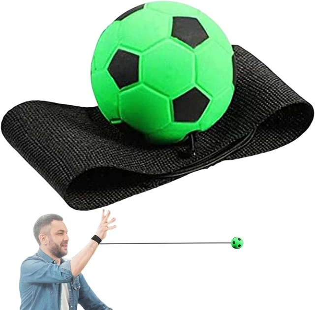 Alt view image 6 of 7 - WsjiaboFux Green Wrist Return Ball - Adjustable Bounce Back Ball with String, Rubber Elastic Rebound Finger Exercise Activity and Play