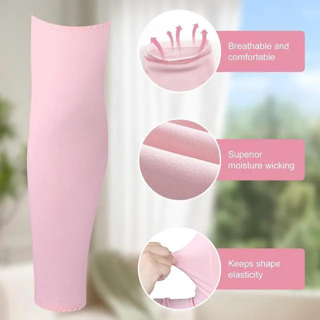 Alt view image 3 of 7 - JUSDIQIR UV Sun Protection Cooling Compression Arm Sleeves for Women, Pink | Lightweight Snug-Fit Sun Arm Covers, Breathable UV Arm Sleeves for Running, Golf, Hiking & Everyday Outdoor Travel (1 Pair)