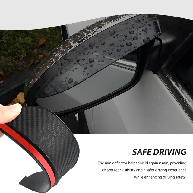 Alt view image 3 of 6 - Rdxcv 2 PCS Rearview Mirror Rain Cover, Rainproof Vehicle Side Mirror Eyebrows Sun-Shading Cover, Automotive Rain Visor for Sedan Truck SUV Rear View Mirrors, Car Accessories (Carbon Fiber)