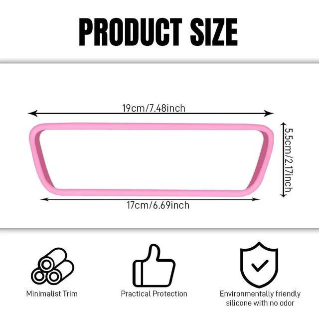 Alt view image 2 of 7 - YUPIKJI Car Rear View Mirror Protector Frame, Car Rearview Mirror Cover, Silicone Vehicle Interior Rearview Trim Protective Cover, Vehicle Mirrors Edge Guard Decoration for Model 3 Model Y (Pink)