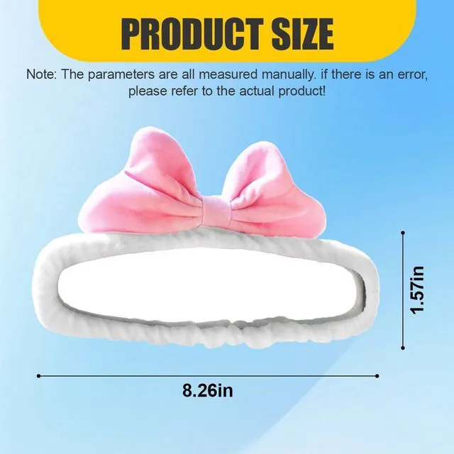 Alt view image 2 of 6 - DEAELF Cute Bowknot Car Rearview Mirror Cover, for Girls Women (Pink) | Elastic Plush Auto Rearview Mirror Protector, Cartoon Vehicle Interior Mirror Edge Decoration Accessory for Sedan, SUV, Truck