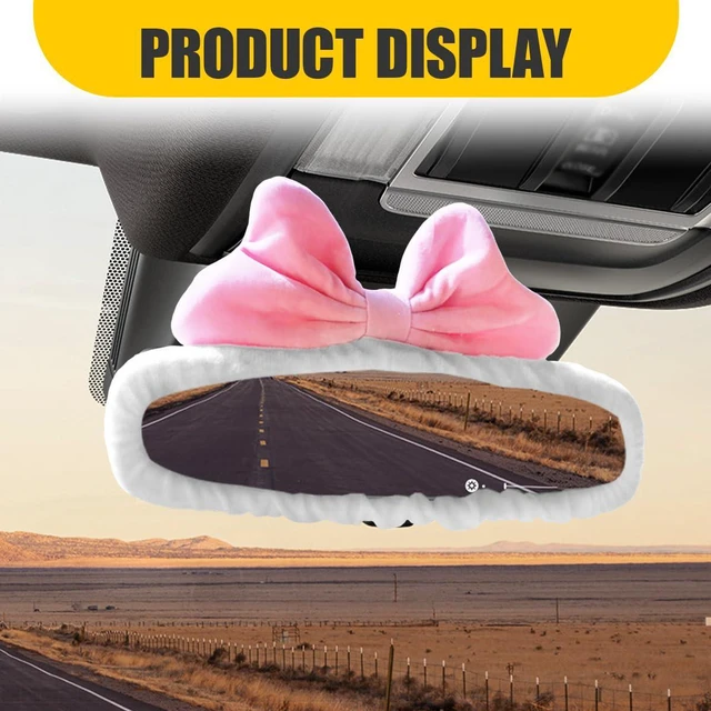 Alt view image 6 of 6 - DEAELF Cute Bowknot Car Rearview Mirror Cover, for Girls Women (Pink) | Elastic Plush Auto Rearview Mirror Protector, Cartoon Vehicle Interior Mirror Edge Decoration Accessory for Sedan, SUV, Truck