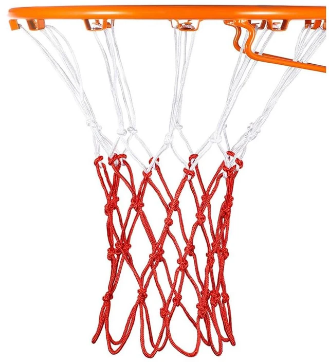 Main image of Basketball Net 1 Pack Red White 12 Loops Netting Replacement Thicker Ropes Weaved All Weather Bright Coloured Endurable Environment Friendly Polyester