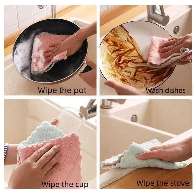 Alt view image 4 of 4 - Towel; Hand Towel; Towel Kitchen Cleaning Supplies can be Washed Repeatedly, Non-Stick Oil, Quick-Drying Cleaning Cloth.