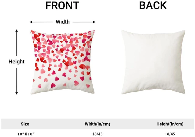 Alt view image 6 of 7 - Valentines Pillow Covers 18x18 Inch Set of 2,Pink Love Heart Throw Pillows Case,Valentine's Day Mother's Day Anniversary Decorative Square Cushion Covers Farmhouse Outdoor Decor for Home Sofa Bed