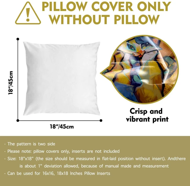 Alt view image 2 of 6 - Funny Fall Cat Abstract Picasso Throw Pillow Cover Gifts for Pet Lover, Modern Geometry Throw Pillows Case for Sofa Decor, Art Chair Cushion Cover for Sofa Couch Bed 18 x 18 Inch
