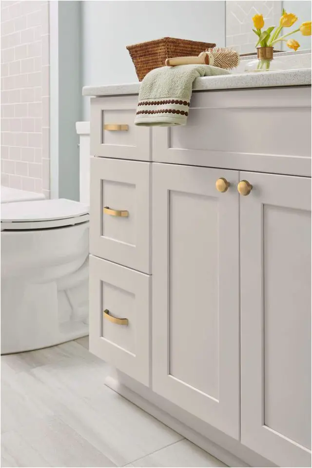 Alt view image 5 of 7 - 3-3/4" Premise Champagne Bronze Drawer Pull | 3-3/4 inch (96mm) Center-to-Center Mounting Distance and 4-1/4 inches Overall Length, Durable Zinc Cabinet Hardware