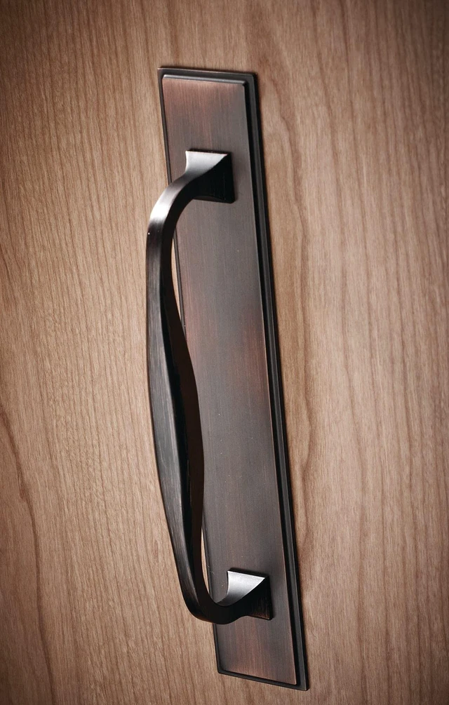 Alt view image 2 of 4 - Hardware BP1045128195 Tremblant Collection 5 1/16-inch (128 mm) Center-to-Center Brushed Nickel Transitional Cabinet and Drawer Backplate for Kitchen, Bathroom, and Furniture Pull Handles