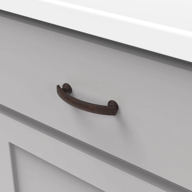 Alt view image 4 of 7 - 1 Pack Solid Core Kitchen Cabinet Pulls, Luxury Cabinet Handles, Hardware for Doors & Dresser Drawers, 3 Inch Hole Center, Vintage Bronze, American Diner Collection