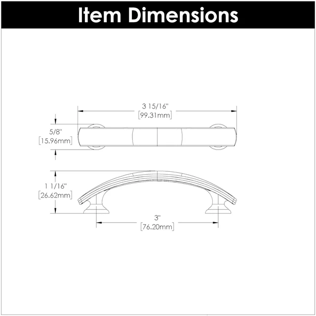 Alt view image 5 of 7 - 1 Pack Solid Core Kitchen Cabinet Pulls, Luxury Cabinet Handles, Hardware for Doors & Dresser Drawers, 3 Inch Hole Center, Vintage Bronze, American Diner Collection