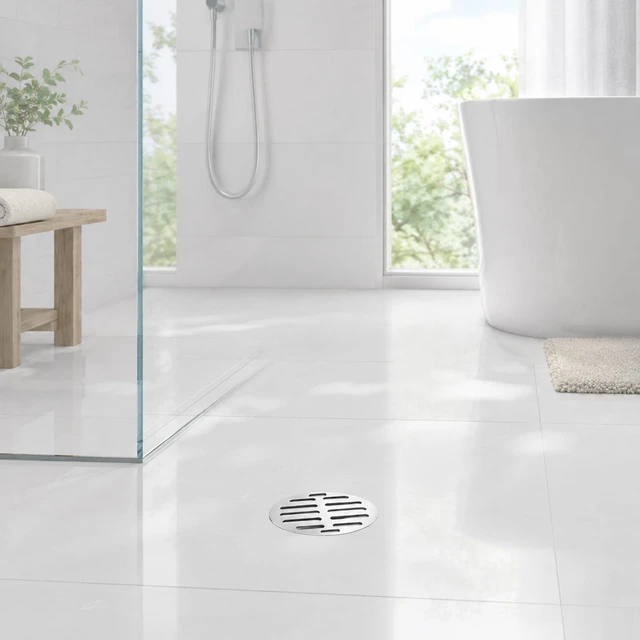 Alt view image 6 of 7 - 3.9 Inch Shower Drain Cover Round Showers Drains Strainer Grid | Silver Stainless Steel Strainer Shower Drains Covers, Round Floor Drain Cover, for Bathroom Kitchen Furniture Repair