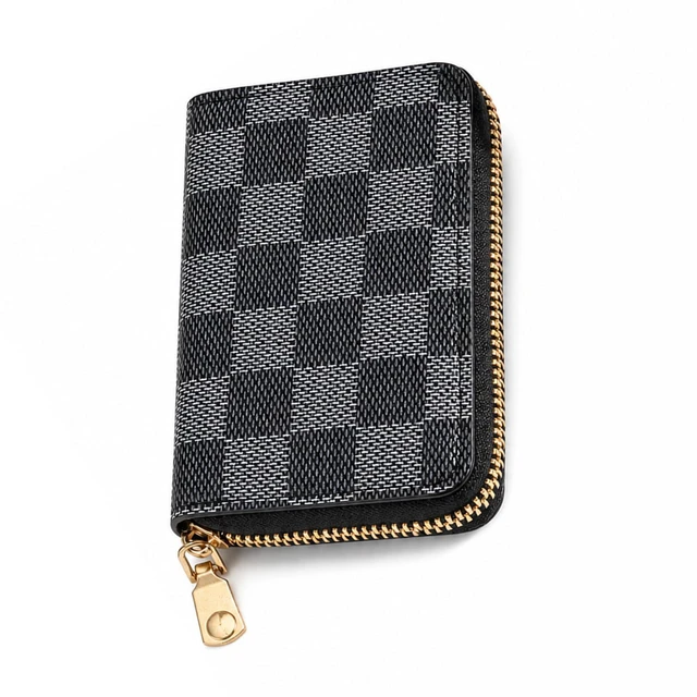 Alt view image 5 of 5 - Men's Zipper Wallet Leather Bifold Wallets Slim RFID Blocking Zip Around Credit Card Holder Compact Small Wallet