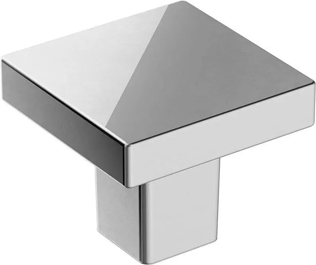 Main image of 1-3/16" Square Monument Polished Chrome Cabinet Knob | Durable Zinc drawer knob and cabinet hardware, ideal for kitchen cabinets, bathroom vanities, dressers, and furniture
