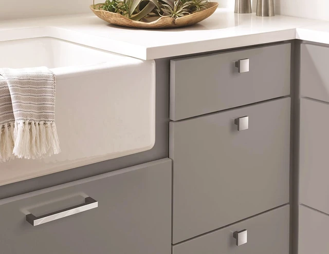 Alt view image 2 of 7 - 1-3/16" Square Monument Polished Chrome Cabinet Knob | Durable Zinc drawer knob and cabinet hardware, ideal for kitchen cabinets, bathroom vanities, dressers, and furniture