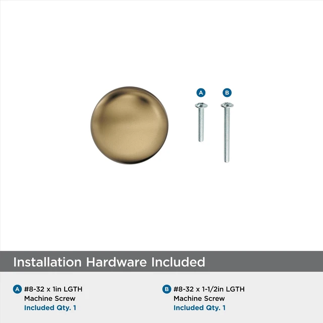 Alt view image 5 of 7 - 1-1/4" Round Edona Burnished Brass Cabinet Knob | Durable Zinc drawer knob and cabinet hardware, ideal for kitchen cabinets, bathroom vanities, dressers, and furniture