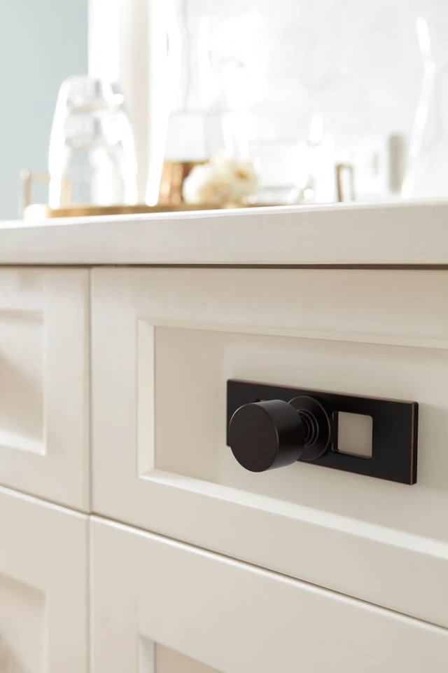 Alt view image 2 of 6 - 3-11/16" Rectangle Medora Oil-Rubbed Bronze Cabinet Knob | Durable Zinc drawer knob and cabinet hardware, ideal for kitchen cabinets, bathroom vanities, dressers, and furniture