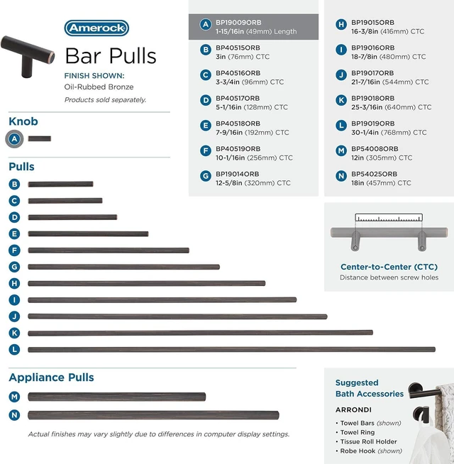Alt view image 4 of 7 - 1-15/16" Bar Pulls Oil-Rubbed Bronze Cabinet Knob | Durable Carbon Steel drawer knob and cabinet hardware, ideal for kitchen cabinets, bathroom vanities, dressers, and furniture