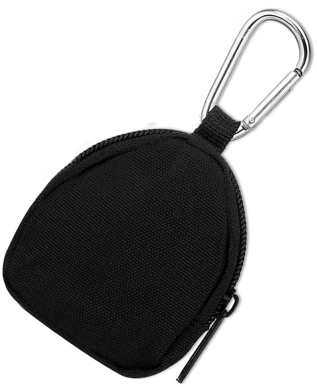 Main image of Mini Keychain Pouch, Black Mini Coin Purse Keychain, Black Nylon Coin Pouch for Earphone Car Key Backpack Accessory Pouches