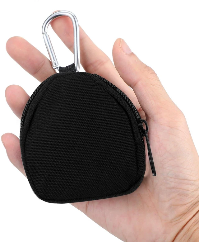 Alt view image 5 of 7 - Mini Keychain Pouch, Black Mini Coin Purse Keychain, Black Nylon Coin Pouch for Earphone Car Key Backpack Accessory Pouches