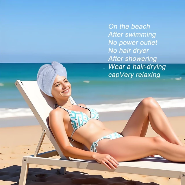 Alt view image 4 of 7 - AGKXHDEC Microfiber Hair Drying Towel Wrap,Hair Turbans Towel for Wet Hair | Soft and Comfortable,10 times Absorbed,Dries Hair Quickly,Convenient for Makeup and Housework,1P:Light Blue