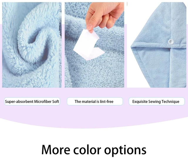 Alt view image 3 of 7 - AGKXHDEC Microfiber Hair Drying Towel Wrap,Hair Turbans Towel for Wet Hair | Soft and Comfortable,10 times Absorbed,Dries Hair Quickly,Convenient for Makeup and Housework,1P:Light Blue