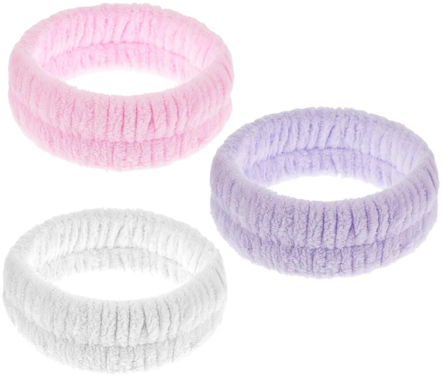 Main image of 3Pcs Towel Headband for Washing Face, Spa Headbands for Women, Elastic Makeup HairBand, Absorbent Soft Skincare Headband, Facial Care Beauty Towel