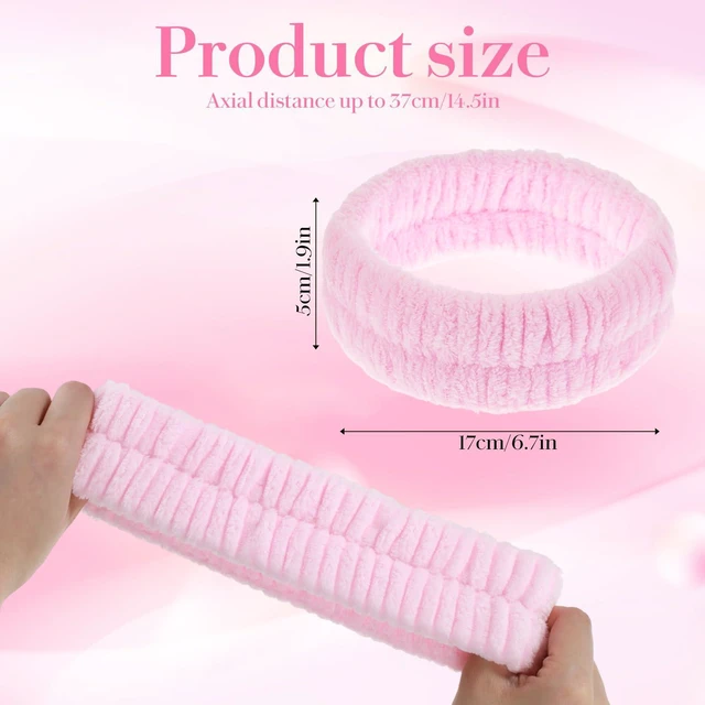 Alt view image 2 of 7 - 3Pcs Towel Headband for Washing Face, Spa Headbands for Women, Elastic Makeup HairBand, Absorbent Soft Skincare Headband, Facial Care Beauty Towel