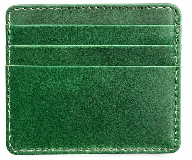 Main image of MILITARIA STUFFS Leather Slim Wallet, Front Pocket Minimalist Design, Leather Credit Card Holder,Leather Wallets for Men and Women (Green)