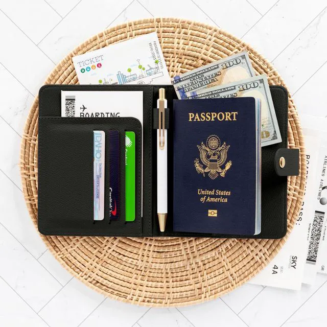 Alt view image 2 of 7 - Passport Holder for Travel - Cute Cover with Pen Holder for Women | Keeps Your Travel Documents Organized and Safe - Quality Passport Wallet for Women and Men, Great for Gifting