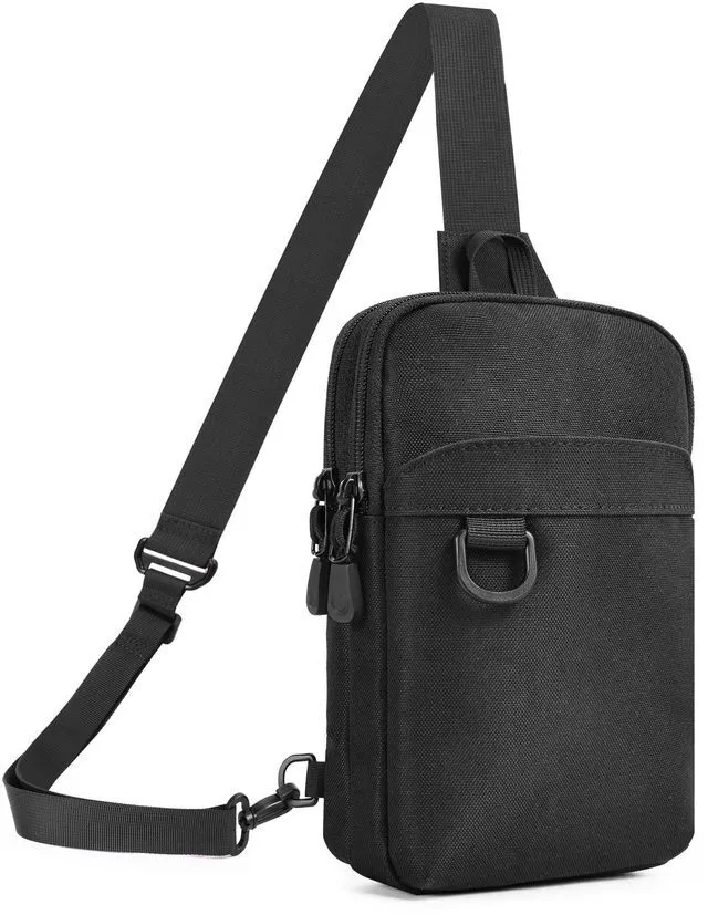 Main image of HILOMON Small Sling Bag RFID Blocking Mini Crossbody Bag for Men and Women | YKK Zippers Reversible Adjustable Strap Lightweight Versatile Carry Card Holder Compartment Breathable Material