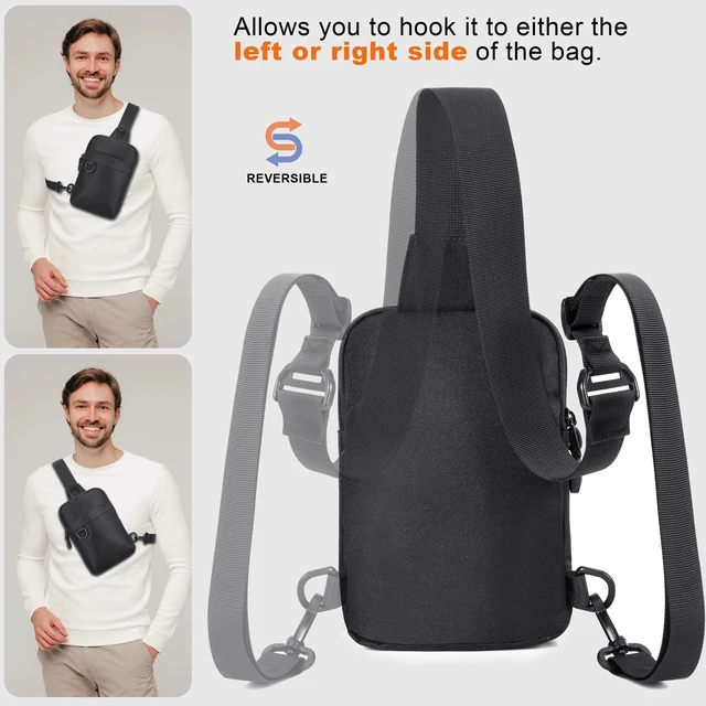 Alt view image 5 of 7 - HILOMON Small Sling Bag RFID Blocking Mini Crossbody Bag for Men and Women | YKK Zippers Reversible Adjustable Strap Lightweight Versatile Carry Card Holder Compartment Breathable Material