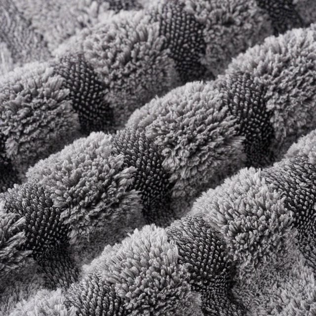 Alt view image 2 of 6 - POLYTE Twist Yarn and Fleece Microfiber Drying Towel (16x24, Gray)