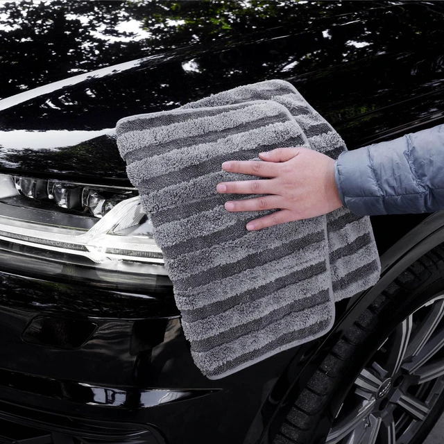 Alt view image 5 of 6 - POLYTE Twist Yarn and Fleece Microfiber Drying Towel (16x24, Gray)