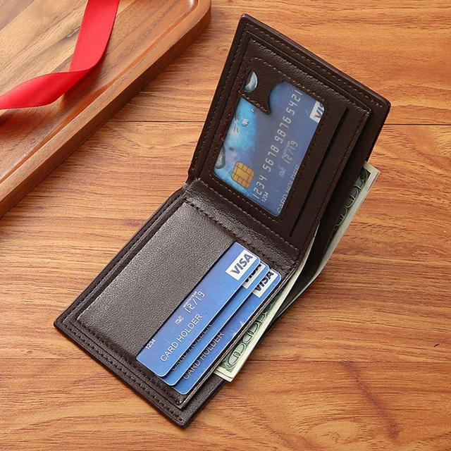 Alt view image 3 of 7 - MUFANDUO Slim Wallet for Men with Coin Purse, Minimalist Wallet with Zipper, Bifold Mens Wallets with Credit Card Holder, PU Leather Men's Wallet with Money Clip, Carteras Para Hombres (Coffee E)